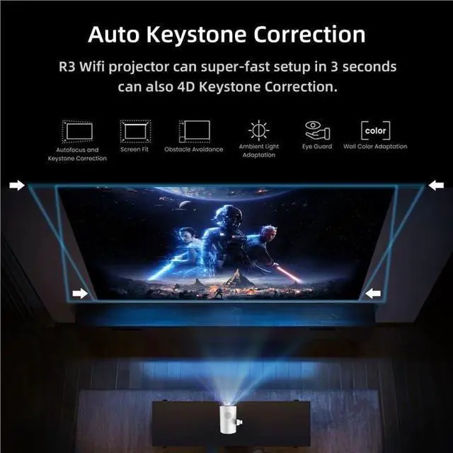 Alt view image 4 of 7 - Outdoor Camping Projector Portable Mobile Cinema Home Bedroom High Definition Wall Projection