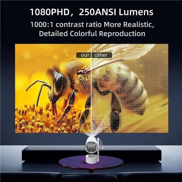 Alt view image 5 of 7 - Outdoor Camping Projector Portable Mobile Cinema Home Bedroom High Definition Wall Projection
