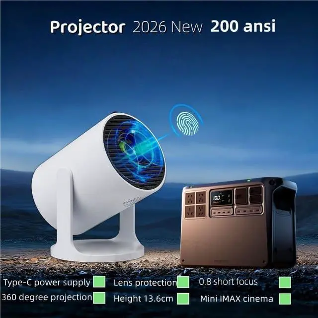 Alt view image 4 of 7 - Projector Connected to The Same Screen Home Portable with High Definition Quality