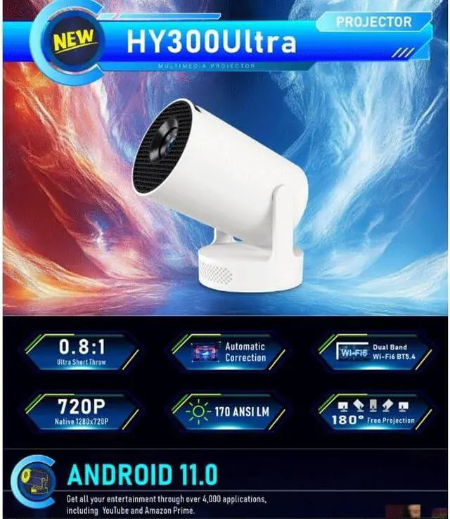 Alt view image 5 of 7 - Short Focal Length High Definition 4K Projector for Home Use
