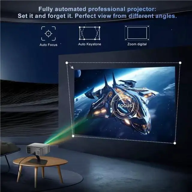 Alt view image 2 of 5 - Projector High Definition Home Theater Fully Enclosed Automatic Focusing Portable Intelligent