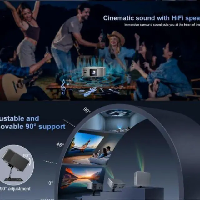 Alt view image 3 of 5 - Projector High Definition Home Theater Fully Enclosed Automatic Focusing Portable Intelligent