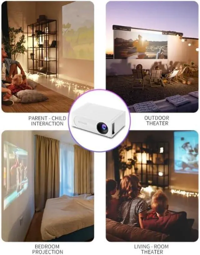 Alt view image 5 of 7 - Home Projector Portable for Household Use Wired Simultaneous Projection Device