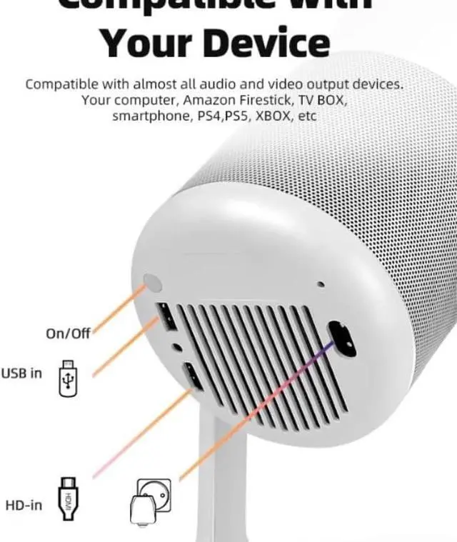 Alt view image 6 of 6 - Automatic Projector High Definition Portable Home Theater System