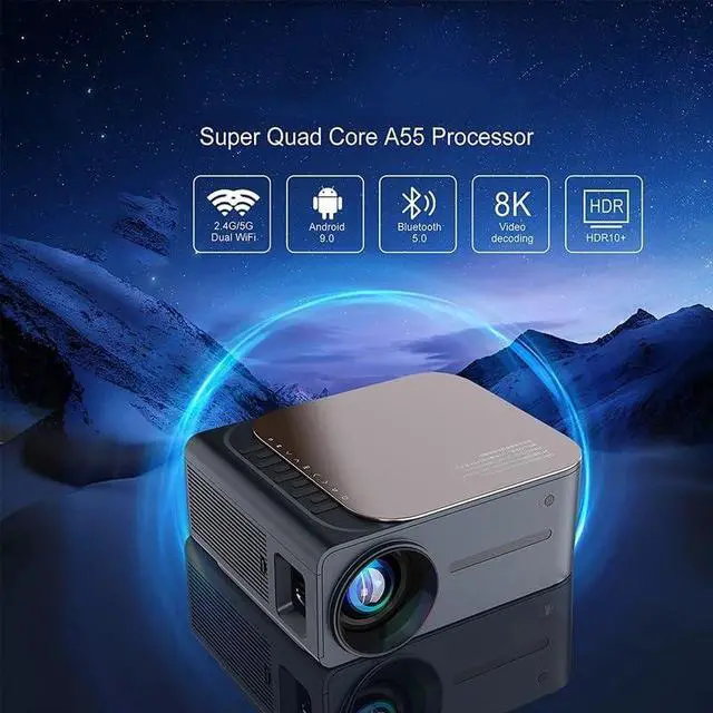 Alt view image 2 of 5 - Home Projector Living Room Smart Screen Projector1080P LED Video Theater Projectors for 5G