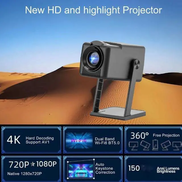 Alt view image 2 of 7 - Projector Smart Home Portable High Definition