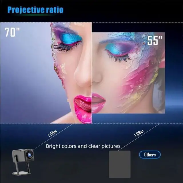 Alt view image 3 of 7 - Projector Smart Home Portable High Definition