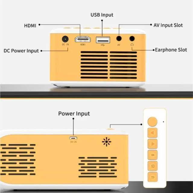 Alt view image 3 of 4 - Projector Home Use High Definition 1080P Portable Suitable for Indoor Outdoor