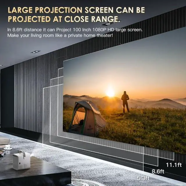 Alt view image 2 of 6 - Projector Home Use High Definition with Portable Outdoor Model