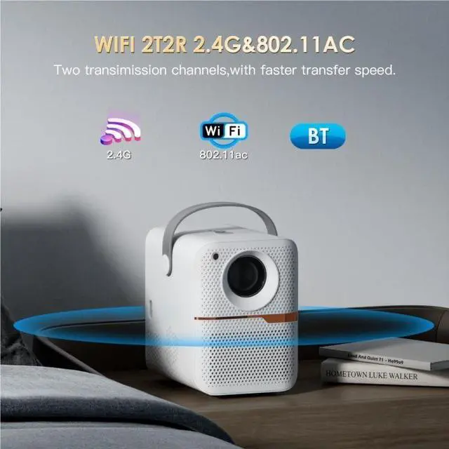 Alt view image 4 of 6 - Projector Home Use High Definition with Portable Outdoor Model