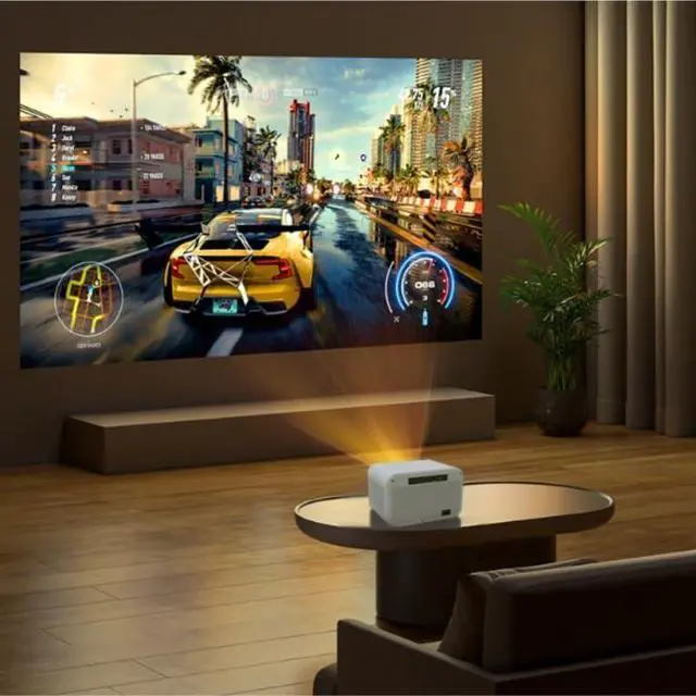 Alt view image 3 of 5 - Projector Electric Focusing 1080P Home Office Bedroom Wall Projection for Family 4K