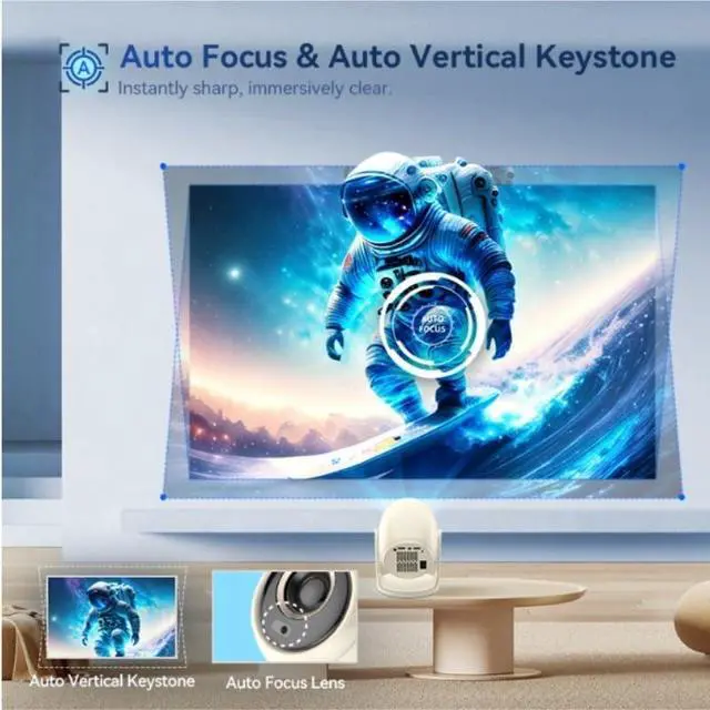 Alt view image 2 of 7 - Home Projector High Definition 4K Pan Tilt Cinema Portable