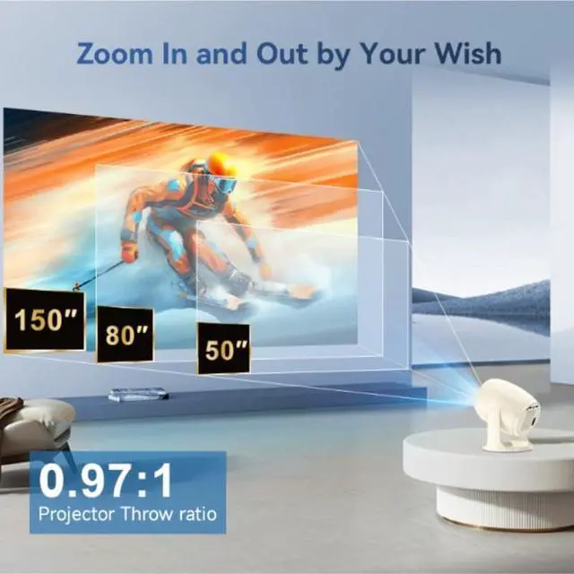 Alt view image 4 of 7 - Home Projector High Definition 4K Pan Tilt Cinema Portable