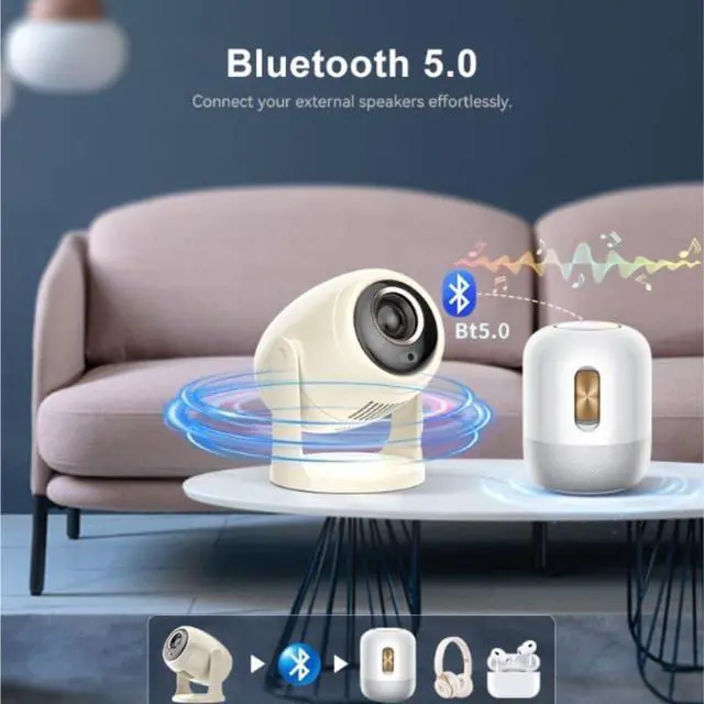 Alt view image 3 of 7 - Home Projector High Definition 4K Pan Tilt Cinema Portable