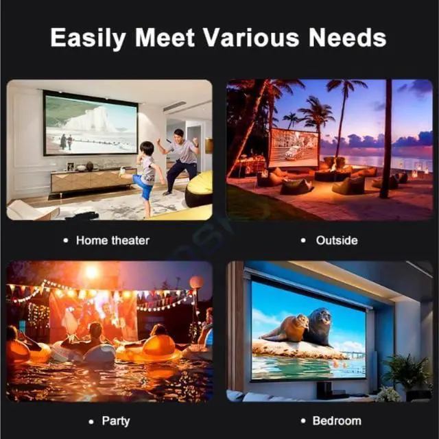 Alt view image 5 of 7 - Home Projector High Definition 4K Pan Tilt Cinema Portable