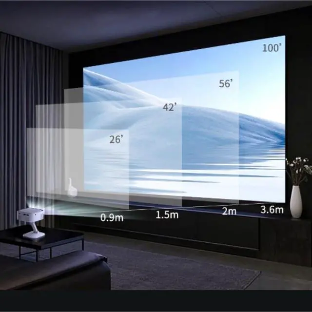 Alt view image 4 of 7 - Projector for Home Bedroom Wall Projection Portable Simultaneous Screen Machine