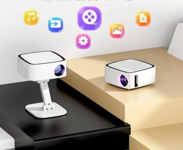 Alt view image 2 of 7 - Projector for Home Bedroom Wall Projection Portable Simultaneous Screen Machine