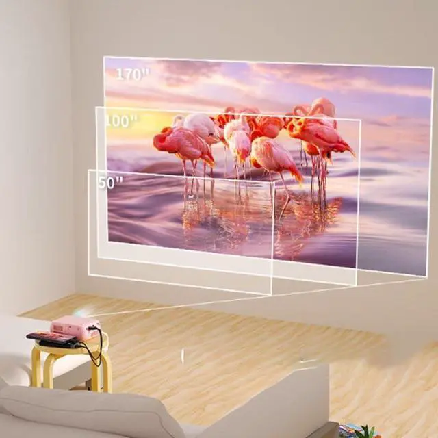 Alt view image 2 of 5 - Home Portable Projector Bedroom Projection Screen
