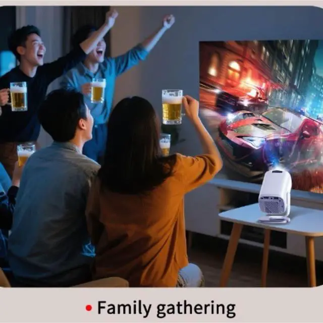 Alt view image 2 of 6 - 1080P Smart Home Portable Projector for Outdoor Use