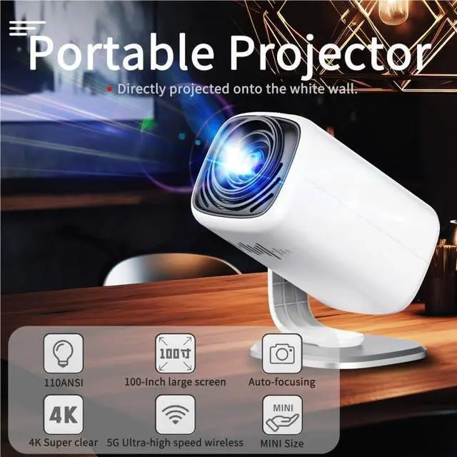 Alt view image 3 of 6 - 1080P Smart Home Portable Projector for Outdoor Use