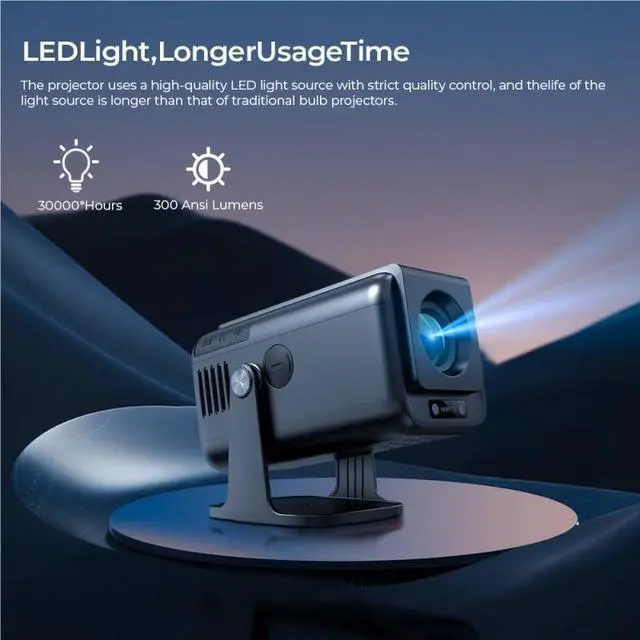 Alt view image 4 of 5 - High Definition Portable 1080P Multi Screen Home Bedroom Outdoor Projector