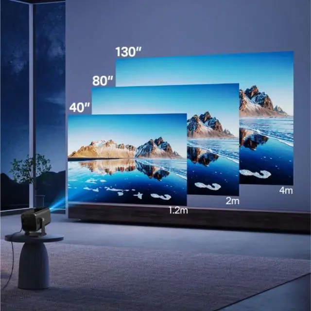 Alt view image 3 of 5 - High Definition Portable 1080P Multi Screen Home Bedroom Outdoor Projector