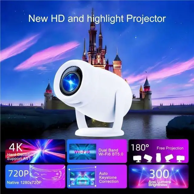 Alt view image 2 of 6 - 4K High Definition Intelligent Portable Projector