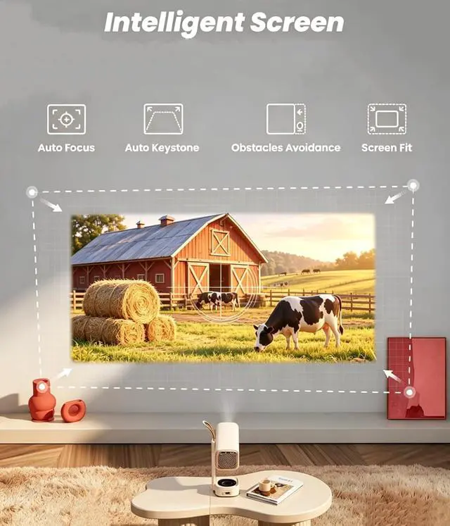 Alt view image 2 of 5 - Acezoe Mini Projector with WiFi, Native 1080 FHD, Portable Projector for Outdoor Indoor Use