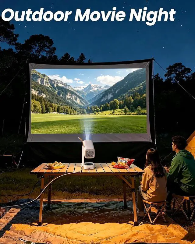 Alt view image 3 of 5 - Acezoe Mini Projector with WiFi, Native 1080 FHD, Portable Projector for Outdoor Indoor Use