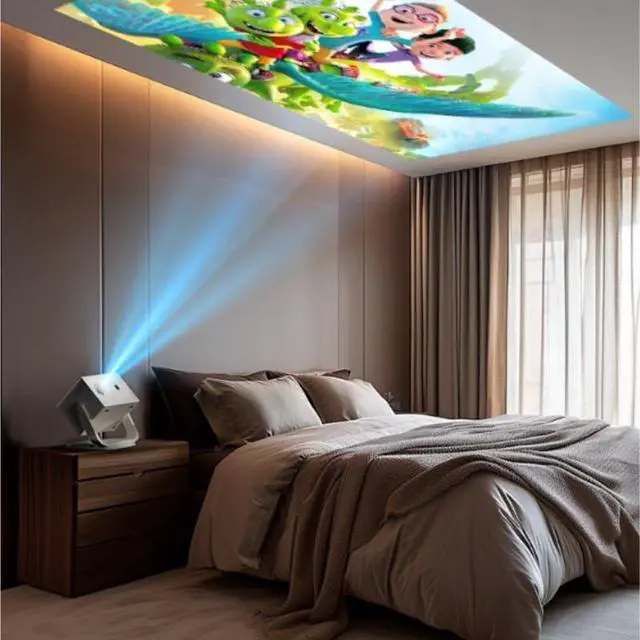 Alt view image 3 of 6 - Portable Projector 4K High Definition 1080P Autofocus Intelligent Home
