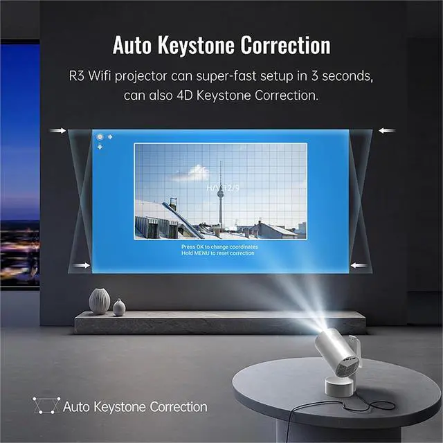 Alt view image 5 of 6 - Mini Projector, Smart Full HD 1080P LED Projector Home Theater Proyector Beamer With Auto ,Indoor & Outdoor Use