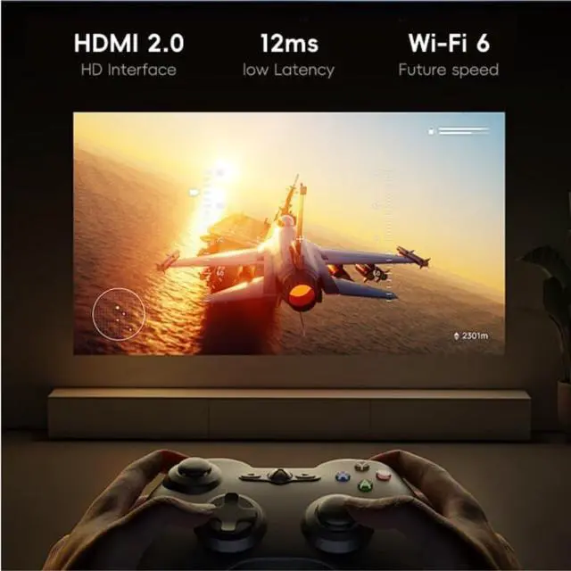 Alt view image 2 of 6 - 100 Projector Wi Fi High Definition for Home Use Desktop Portable