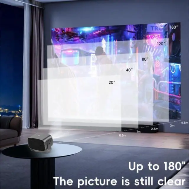 Alt view image 4 of 6 - 100 Projector Wi Fi High Definition for Home Use Desktop Portable