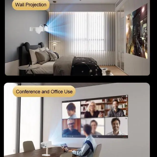 Alt view image 6 of 7 - Projector Screen Projection High Definition Portable 1080P