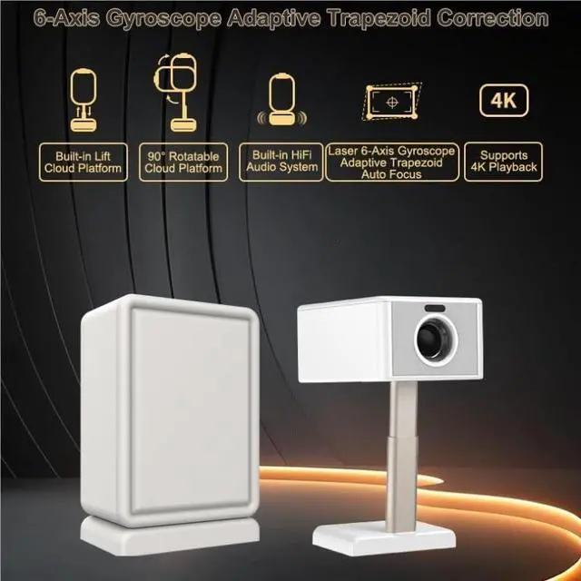 Alt view image 7 of 7 - Projector Screen Projection High Definition Portable 1080P