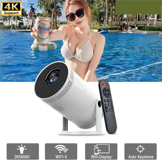 Alt view image 2 of 6 - Mini Projector, Home Projector 4K 1280*720P HDMI 180°flexible BT5.0 Video Cinema Outdoor Portable ,Indoor & Outdoor Use