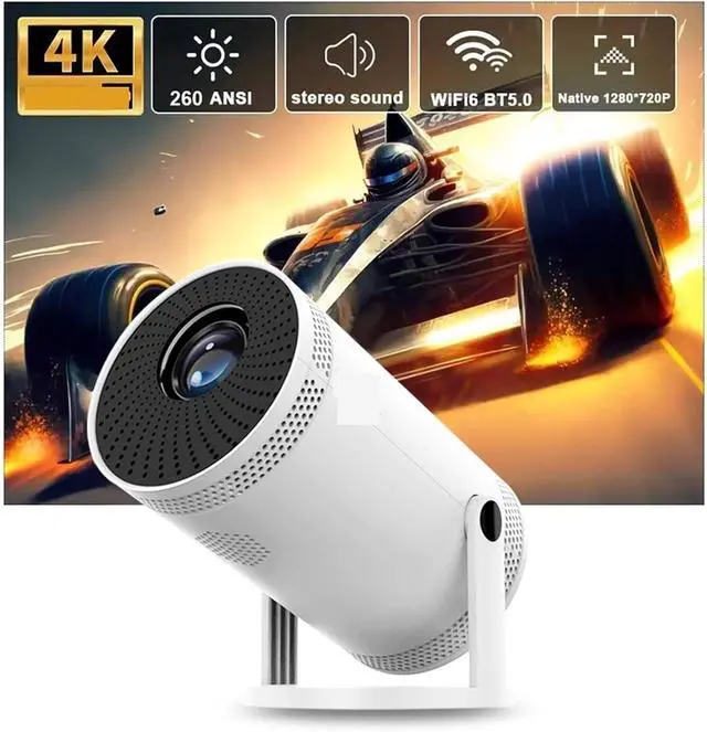 Alt view image 4 of 6 - Mini Projector, Home Projector 4K 1280*720P HDMI 180°flexible BT5.0 Video Cinema Outdoor Portable ,Indoor & Outdoor Use
