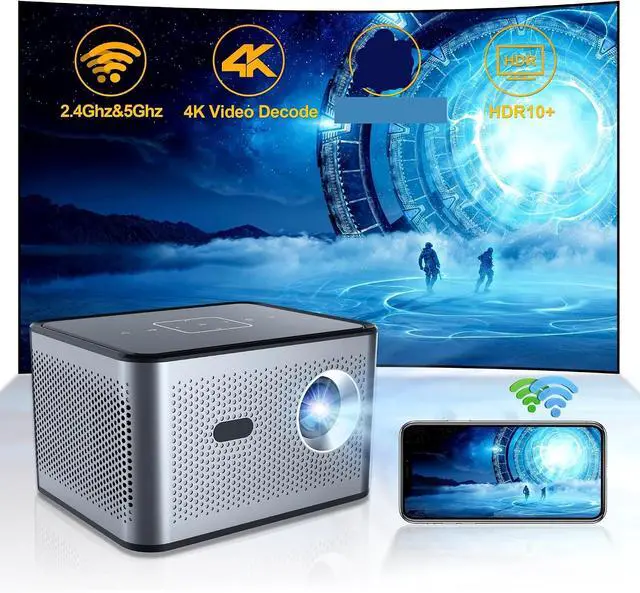 Alt view image 2 of 4 - Mini Projector, Projectors BT5.0 HDR Multimedia 720P Mini ,Indoor & Outdoor Use
