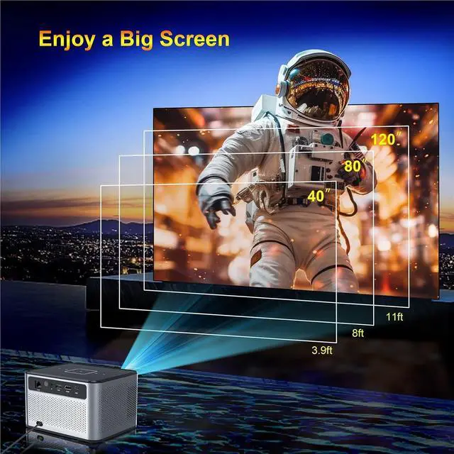 Alt view image 3 of 4 - Mini Projector, Projectors BT5.0 HDR Multimedia 720P Mini ,Indoor & Outdoor Use