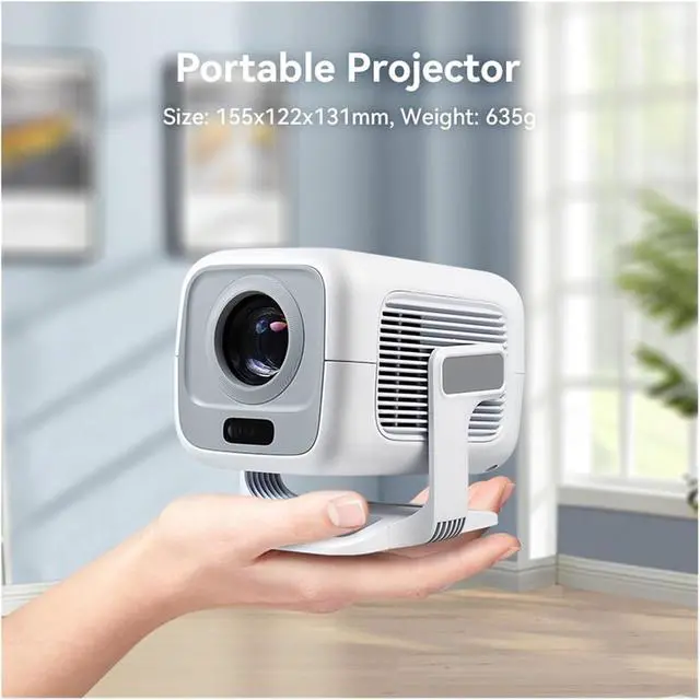 Alt view image 2 of 4 - Mini Projector, HD Projector Native 1080P Support 4K WIFI6 BT5.4 Mini Portable Led Home Theater Video ,Indoor & Outdoor Use
