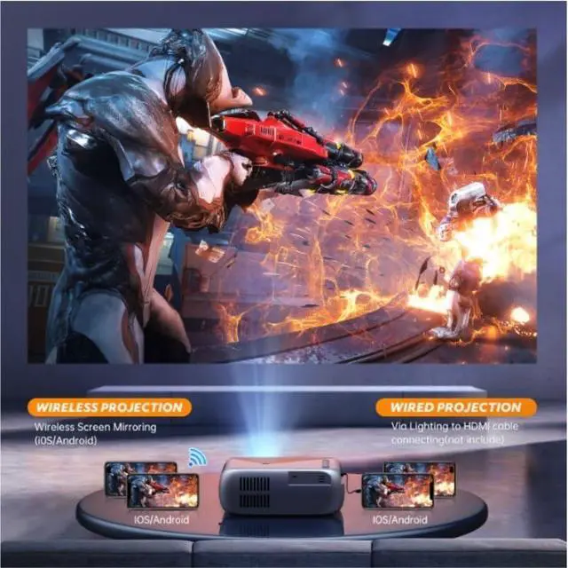 Alt view image 3 of 5 - Multi Screen Projector for Home Use Supporting 1080P Portable LED