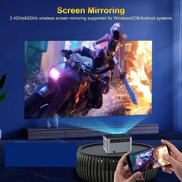 Alt view image 4 of 4 - Mini Projector, Projectors BT5.0 HDR Multimedia 720P Mini ,Indoor & Outdoor Use
