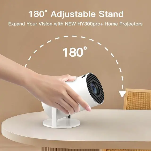Alt view image 2 of 5 - Mini Projector, Smart Projector With Wifi And BluetoothPortable 720P 4K Support, Auto Keystone, 180 Degree Rotation ,Indoor & Outdoor Use