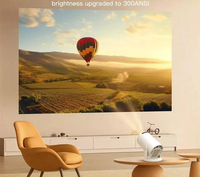 Alt view image 3 of 5 - Mini Projector, Smart Projector With Wifi And BluetoothPortable 720P 4K Support, Auto Keystone, 180 Degree Rotation ,Indoor & Outdoor Use