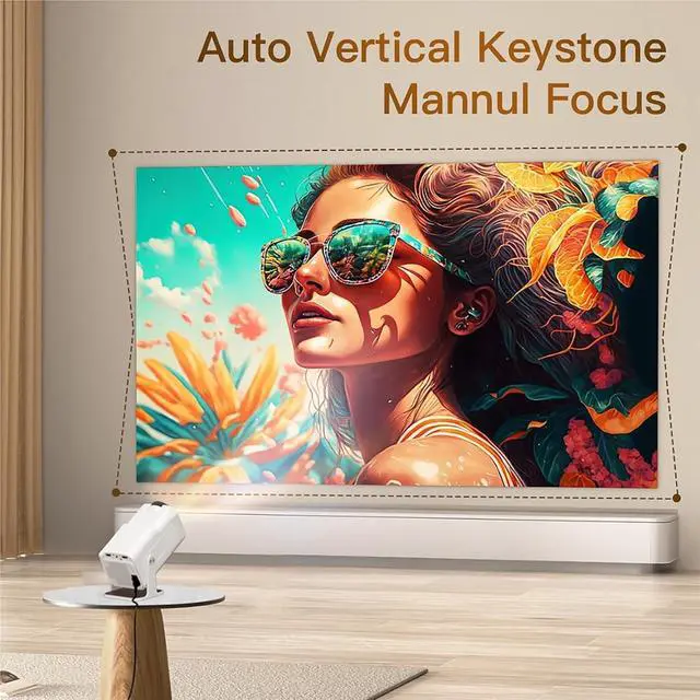 Alt view image 2 of 4 - Mini Projector, Smart Projector MINI Portable Home Cinema WiFi6 400ANSI BT5.0 Remote Control Projection 1080P ,Indoor & Outdoor Use