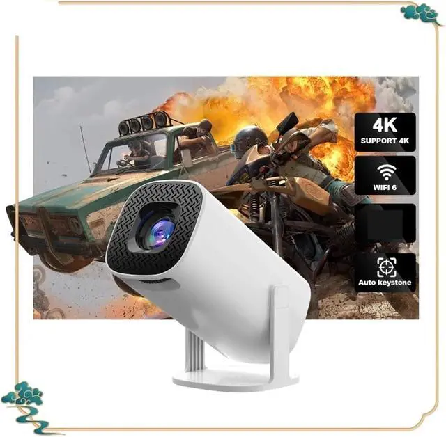 Alt view image 2 of 6 - Mini Projector, 4K Projector Home Theater Portable LED Mini 1080P Native Smart Video Game E Pocket Cinema Wifi BT ,Indoor & Outdoor Use(White)