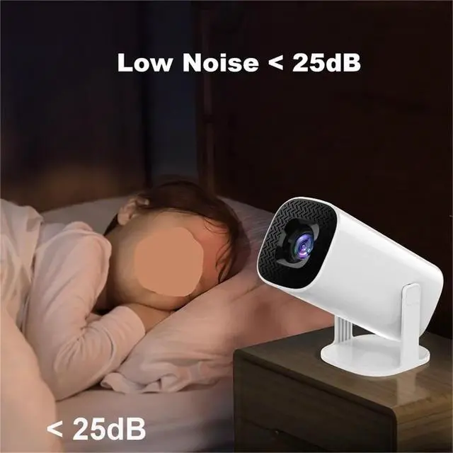 Alt view image 3 of 6 - Mini Projector, 4K Projector Home Theater Portable LED Mini 1080P Native Smart Video Game E Pocket Cinema Wifi BT ,Indoor & Outdoor Use(White)
