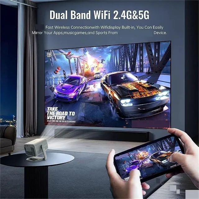 Alt view image 3 of 6 - Mini Projector, 2Pcs Auto Full HD 1080P Projector LED 5G WiFi Smart Video Game Home Theater Proyector Beamer Support 4K ,Indoor & Outdoor Use