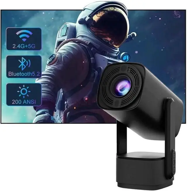 Alt view image 3 of 5 - Mini Projector, Projector 4K HD Bluetooth for Cinema Outdoor Proyector With RGB Light Speaker ,Indoor & Outdoor Use