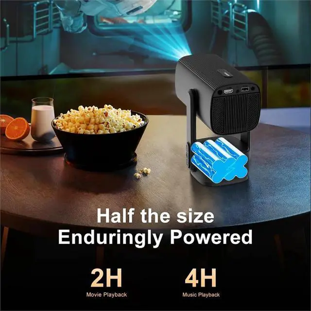Alt view image 5 of 5 - Mini Projector, Projector 4K HD Bluetooth for Cinema Outdoor Proyector With RGB Light Speaker ,Indoor & Outdoor Use